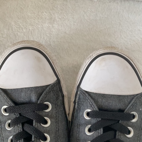 Converse Black and White Sneakers with Rubber Toe Caps - Picture 3 of 5